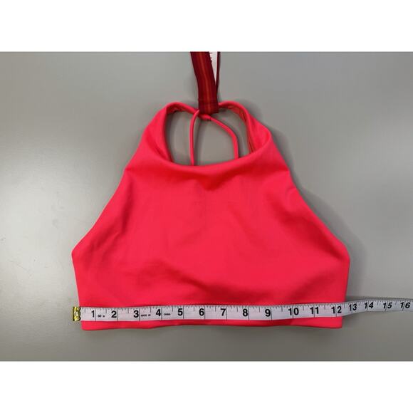 Left On Friday Hi Dive Bikini Swim Top M Neon Red Rescue High Coverage Resort - Picture 4 of 10